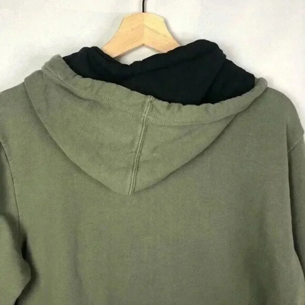 True Religion Green & Black Logo Hooded Sweatshirt M